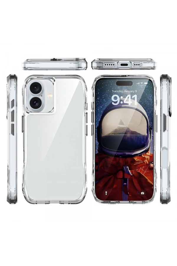 Apple iPhone 16 Kılıf Airbagli Şeffaf Zore İncek Kapak