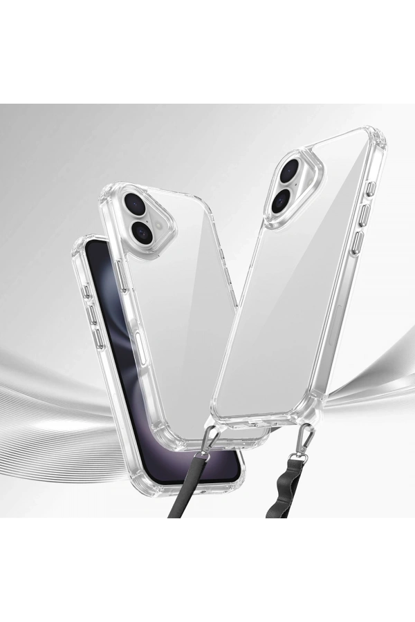 Apple iPhone 16 Kılıf Airbagli Takılabilir Askı Aparatlı Zore Snap Silikon Kapak