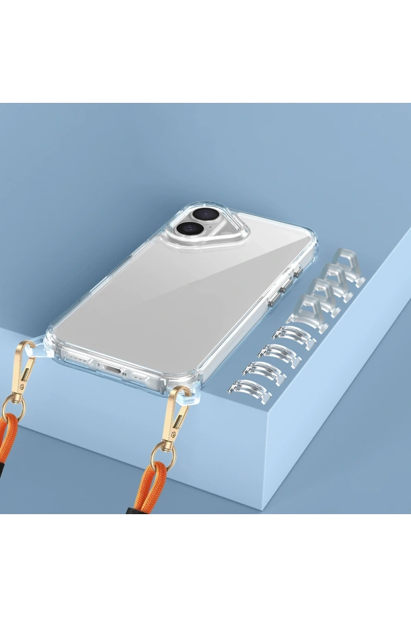 Apple iPhone 16 Kılıf Airbagli Takılabilir Askı Aparatlı Zore Snap Silikon Kapak