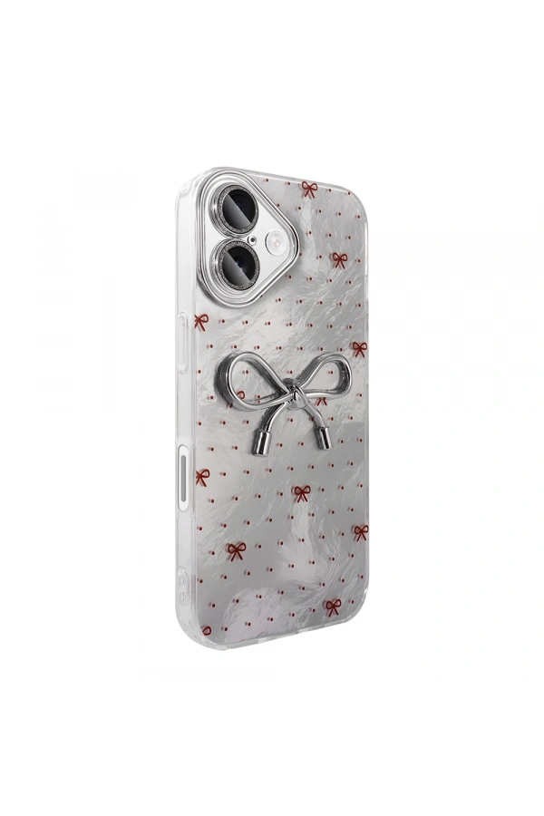 Apple iPhone 16 Kılıf Kamera Korumalı Figürlü Zore Ponti Silikon Kapak