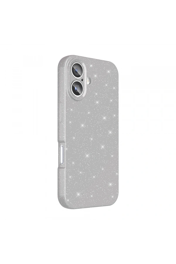 Apple iPhone 16 Kılıf Kamera Korumalı Simli Lüks Zore Koton Kapak