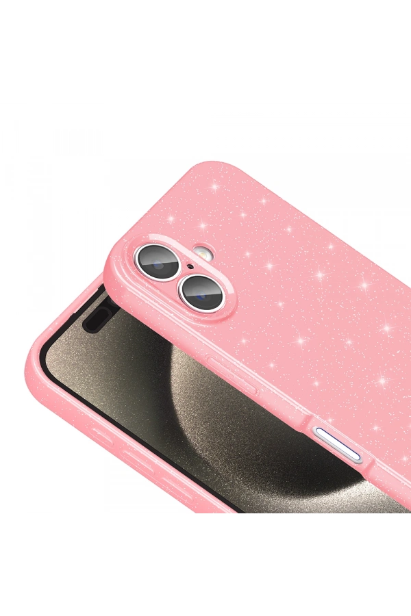 Apple iPhone 16 Kılıf Kamera Korumalı Simli Lüks Zore Koton Kapak