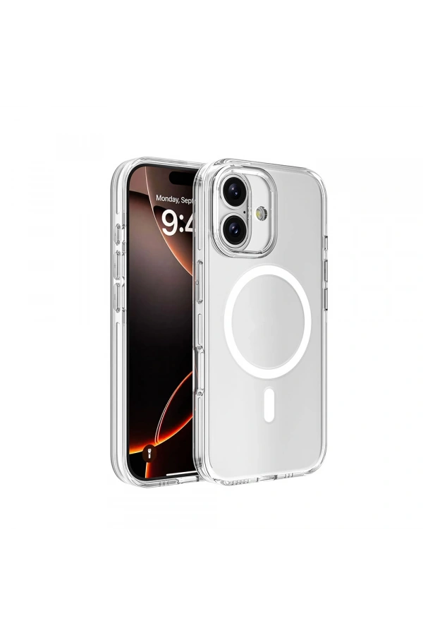 Apple iPhone 16 Kılıf M-safe Şarj Özellikli Kamera Korumalı Zore Kripto Kapak