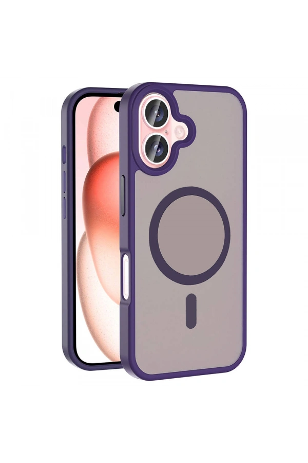 Apple iPhone 16 Kılıf M-safe Şarj Özellikli Mat Arka Yüzey Zore Sio Kapak