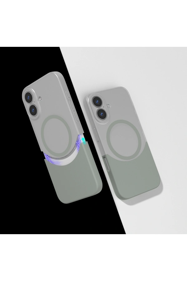 Apple iPhone 16 Kılıf M-Safe Şarj Özellikli Mıknatıslı Zore Duble Kapak