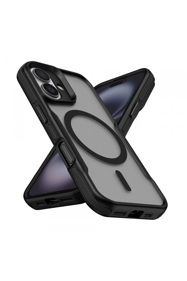 Apple iPhone 16 Kılıf M-safe Şarj Özellikli Renkli Kenar Airbag Şeritli Zore Lamer Kapak