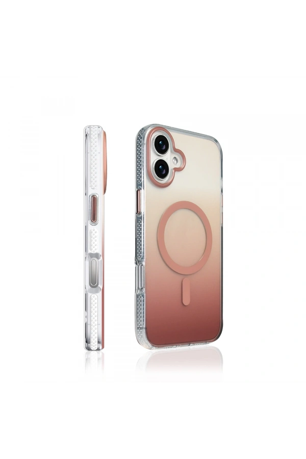 Apple iPhone 16 Kılıf M-safe Şarj Özellikli Transparan Renk Geçişli Zore Toros Kapak
