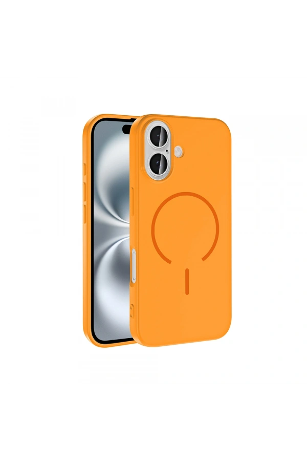 Apple iPhone 16 Kılıf M-safe Şarj Özellikli Zore Meta Kapak