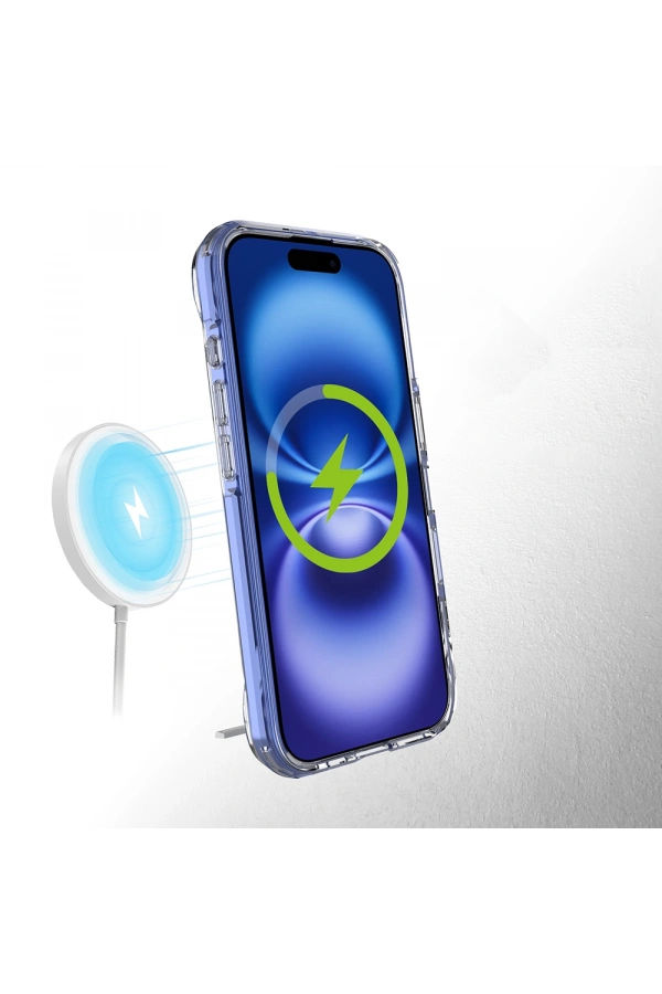 Apple iPhone 16 Kılıf M-safe Şarj Özellikli Zore T-Max Standlı Kapak