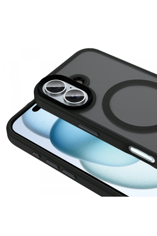 Apple iPhone 16 Kılıf Mat Arka Yüzey Wireless Şarj Özellikli Zore Flet M-safe Kapak