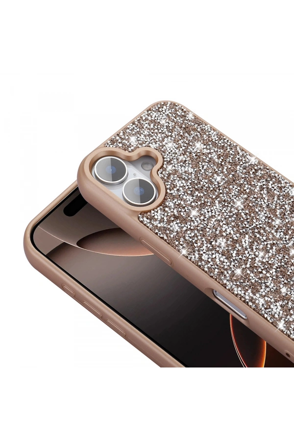 Apple iPhone 16 Kılıf Parlak Taşlı Tasarım Zore Pırlanta Kapak