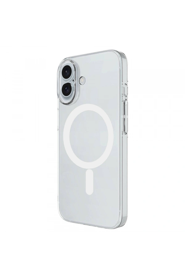 Apple iPhone 16 Kılıf Zore M-safe Şarj Özellikli Şeffaf Tek Kamera Çerçeveli Porto Kapak
