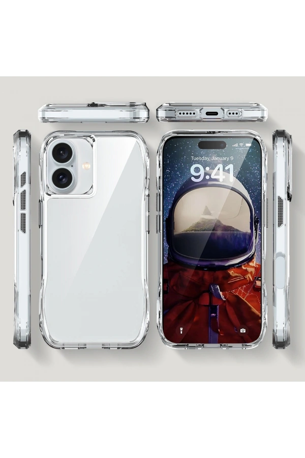 Apple iPhone 16 Plus Kılıf Airbagli Şeffaf Zore İncek Kapak