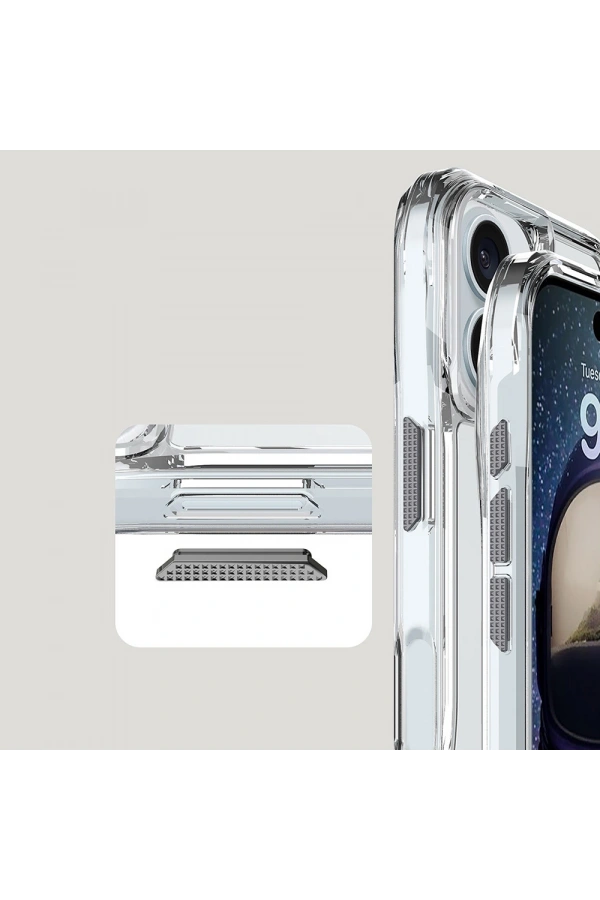 Apple iPhone 16 Plus Kılıf Airbagli Şeffaf Zore İncek Kapak
