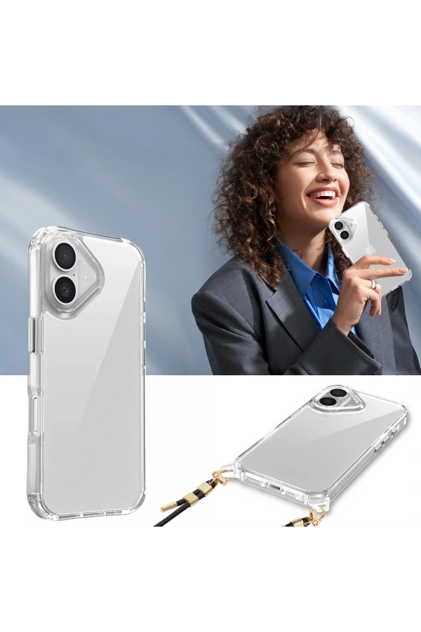 Apple iPhone 16 Plus Kılıf Airbagli Takılabilir Askı Aparatlı Zore Snap Silikon Kapak