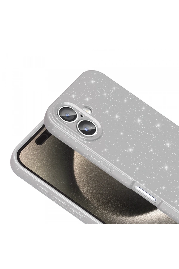 Apple iPhone 16 Plus Kılıf Kamera Korumalı Simli Lüks Zore Koton Kapak