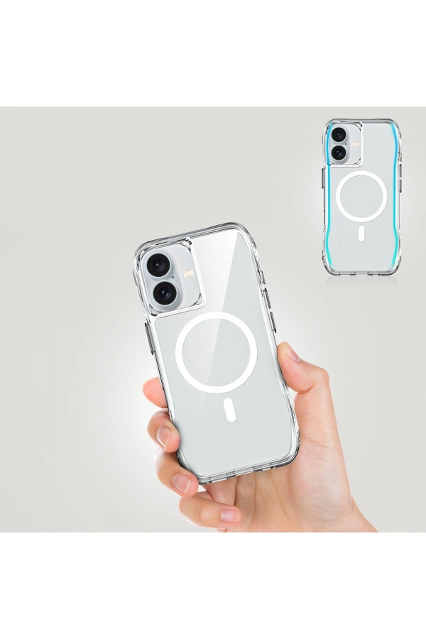 Apple iPhone 16 Plus Kılıf M-safe Şarj Özellikli Airbagli Şeffaf Zore İncek Kapak
