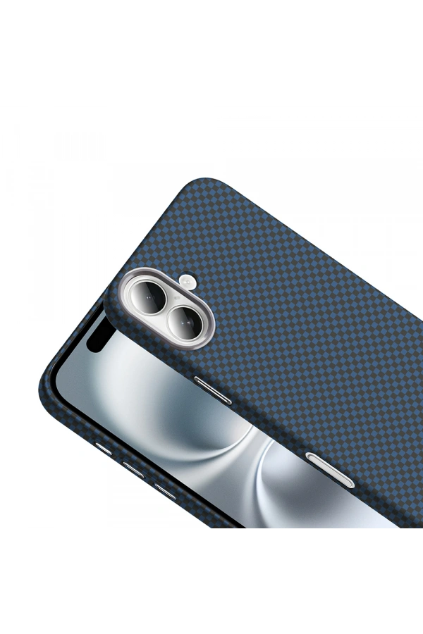 Apple iPhone 16 Plus Kılıf M-safe Şarj Özellikli Karbon Fiber Görünümlü Zore Gros Kapak