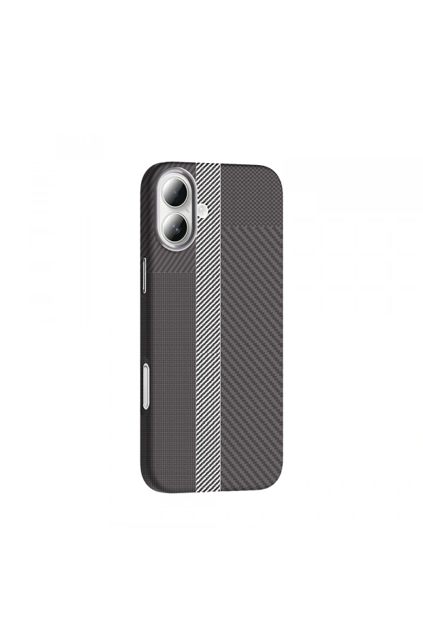 Apple iPhone 16 Plus Kılıf M-safe Şarj Özellikli Karbon Fiber Görünümlü Zore Gros Kapak