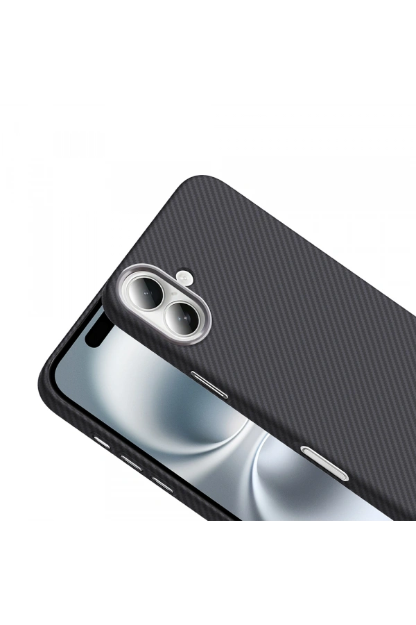 Apple iPhone 16 Plus Kılıf M-safe Şarj Özellikli Karbon Fiber Görünümlü Zore Gros Kapak