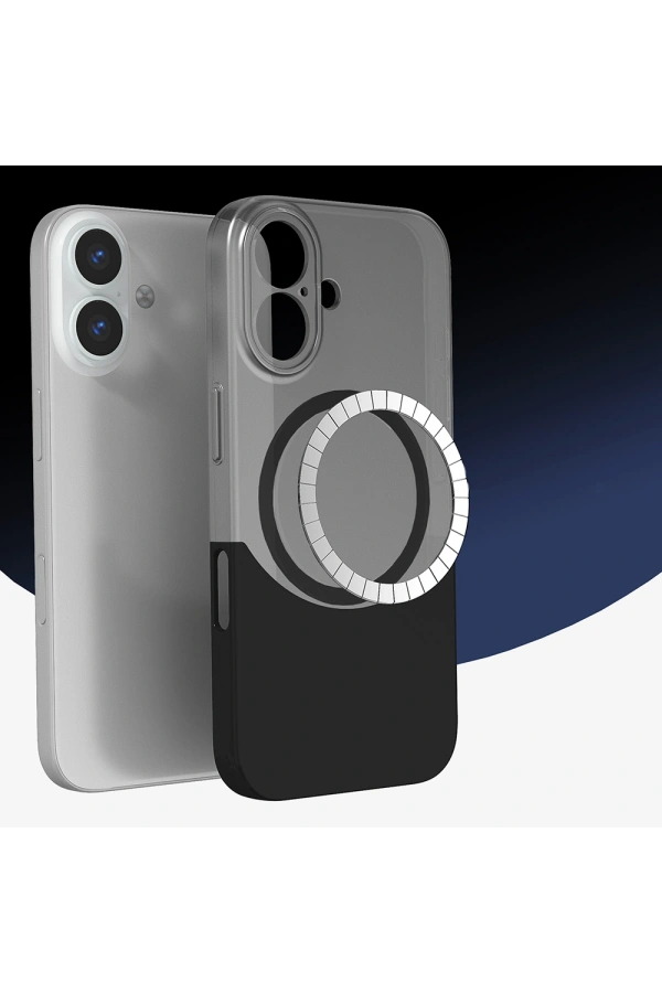Apple iPhone 16 Plus Kılıf M-Safe Şarj Özellikli Mıknatıslı Zore Duble Kapak