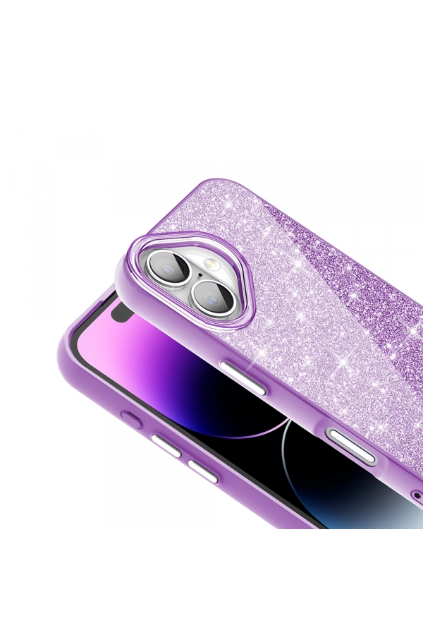 Apple iPhone 16 Plus Kılıf M-safe Şarj Özellikli Parlayan Simli Zore Okso Kapak