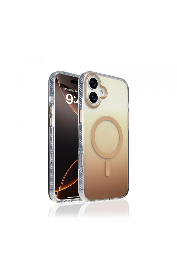 Apple iPhone 16 Plus Kılıf M-safe Şarj Özellikli Transparan Renk Geçişli Zore Toros Kapak