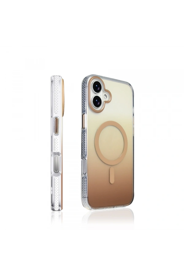 Apple iPhone 16 Plus Kılıf M-safe Şarj Özellikli Transparan Renk Geçişli Zore Toros Kapak