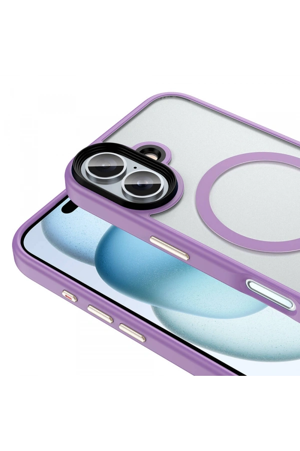 Apple iPhone 16 Plus Kılıf Mat Arka Yüzey Wireless Şarj Özellikli Zore Flet M-safe Kapak