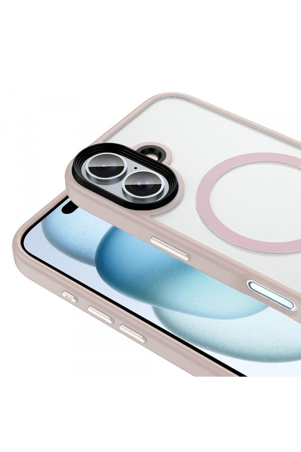 Apple iPhone 16 Plus Kılıf Mat Arka Yüzey Wireless Şarj Özellikli Zore Flet M-safe Kapak
