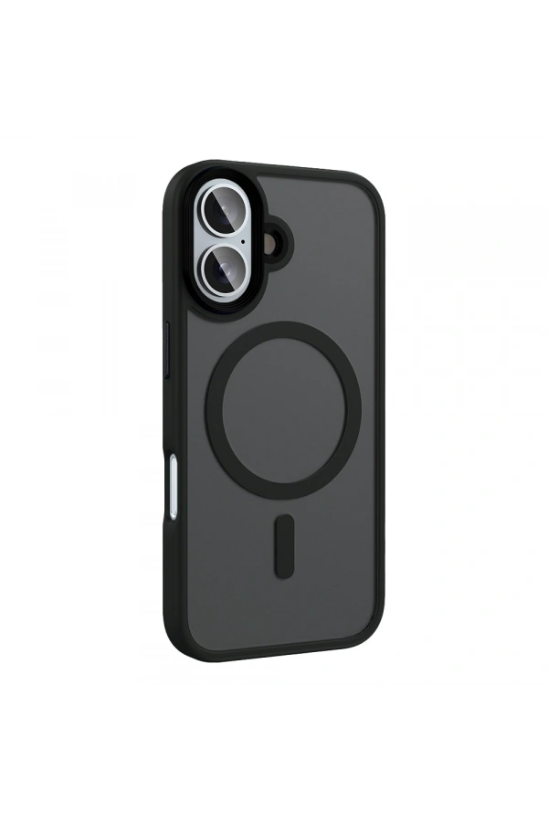 Apple iPhone 16 Plus Kılıf Mat Arka Yüzey Wireless Şarj Özellikli Zore Flet M-safe Kapak