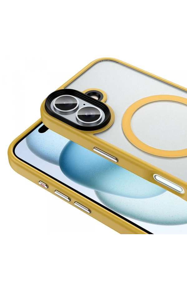 Apple iPhone 16 Plus Kılıf Mat Arka Yüzey Wireless Şarj Özellikli Zore Flet M-safe Kapak