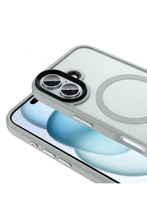 Apple iPhone 16 Plus Kılıf Mat Arka Yüzey Wireless Şarj Özellikli Zore Flet M-safe Kapak