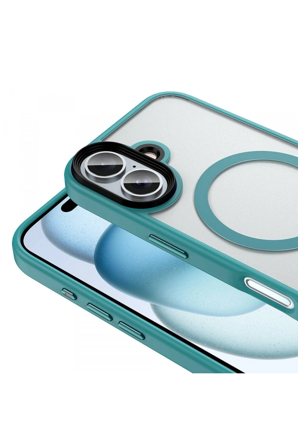 Apple iPhone 16 Plus Kılıf Mat Arka Yüzey Wireless Şarj Özellikli Zore Flet M-safe Kapak