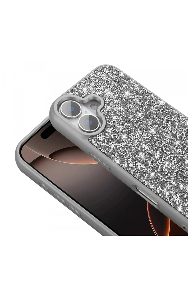 Apple iPhone 16 Plus Kılıf Parlak Taşlı Tasarım Zore Pırlanta Kapak