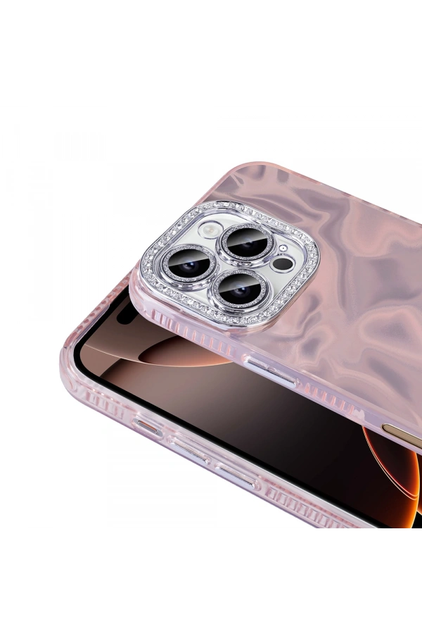 Apple iPhone 16 Pro Kılıf Airbagli Parlak Taş Detay Tasarımlı Zore Esila Kapak