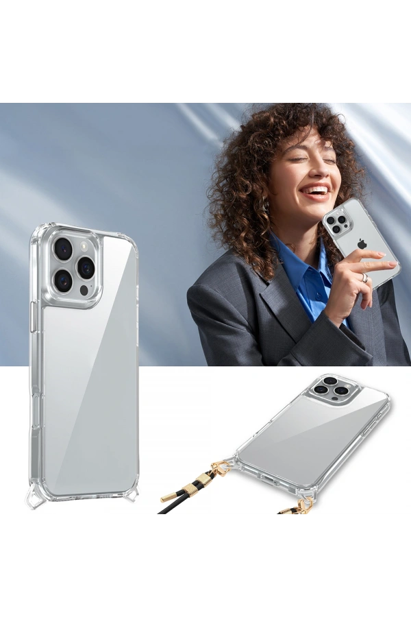 Apple iPhone 16 Pro Kılıf Airbagli Takılabilir Askı Aparatlı Zore Snap Silikon Kapak