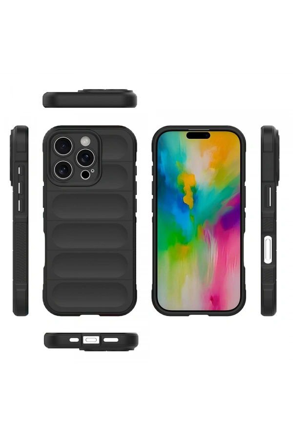 Apple iPhone 16 Pro Kılıf Esnek TPU Oyuklu Arka Yüzey Tasarımlı Zore Etnik Silikon Kapak