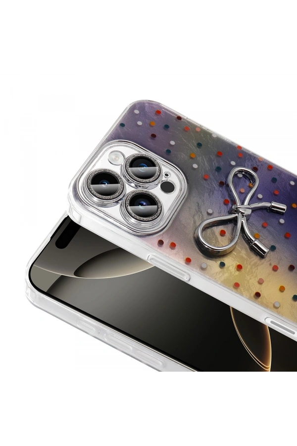 Apple iPhone 16 Pro Kılıf Kamera Korumalı Figürlü Zore Ponti Silikon Kapak