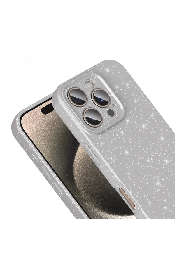 Apple iPhone 16 Pro Kılıf Kamera Korumalı Simli Lüks Zore Koton Kapak