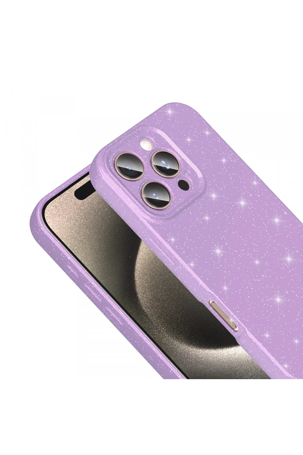 Apple iPhone 16 Pro Kılıf Kamera Korumalı Simli Lüks Zore Koton Kapak