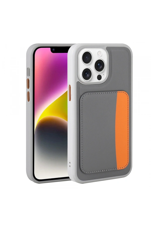Apple iPhone 16 Pro Kılıf Kartlıklı Zore X-Kart Silikon Kapak