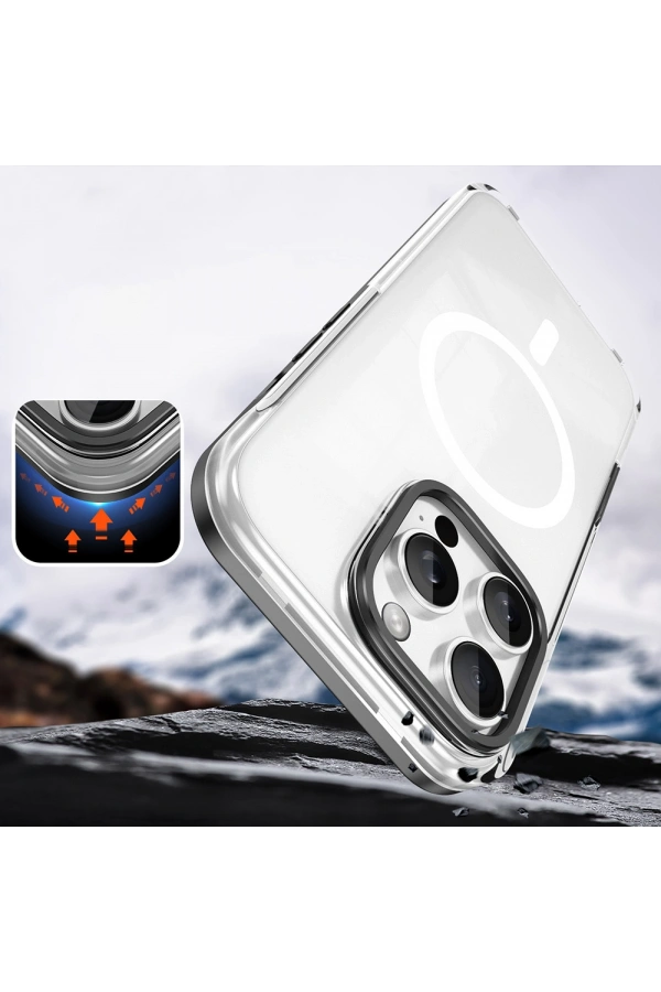 Apple iPhone 16 Pro Kılıf M-safe Şarj Özellikli Çıkarılabilir Arka Yüzeyli Zore Polar Kapak