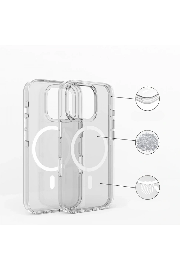 Apple iPhone 16 Pro Kılıf M-safe Şarj Özellikli Kamera Korumalı Zore Kripto Kapak