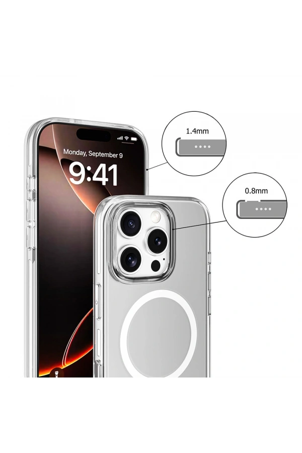 Apple iPhone 16 Pro Kılıf M-safe Şarj Özellikli Kamera Korumalı Zore Kripto Kapak