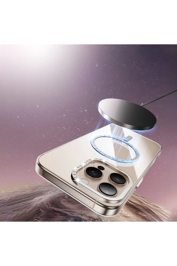 Apple iPhone 16 Pro Kılıf M-safe Şarj Özellikli Kamera Standlı Zore Estop Kapak