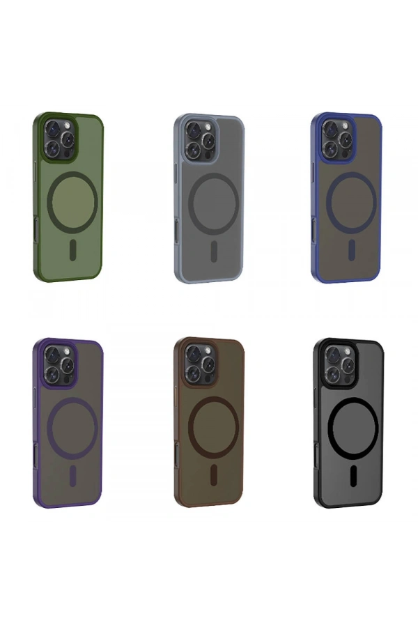 Apple iPhone 16 Pro Kılıf M-safe Şarj Özellikli Mat Arka Yüzey Zore Sio Kapak