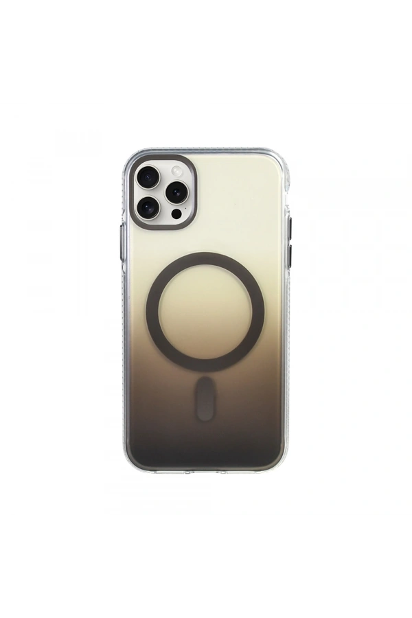Apple iPhone 16 Pro Kılıf M-safe Şarj Özellikli Transparan Renk Geçişli Zore Toros Kapak