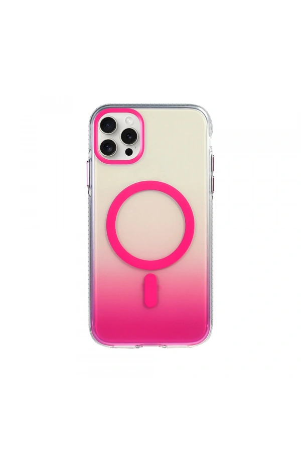 Apple iPhone 16 Pro Kılıf M-safe Şarj Özellikli Transparan Renk Geçişli Zore Toros Kapak