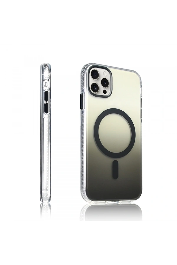 Apple iPhone 16 Pro Kılıf M-safe Şarj Özellikli Transparan Renk Geçişli Zore Toros Kapak